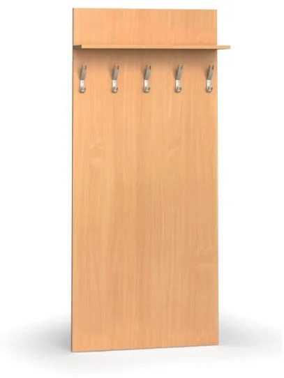 Vešiaková stena PRIMO WOOD, 5 háčikov, polica, buk