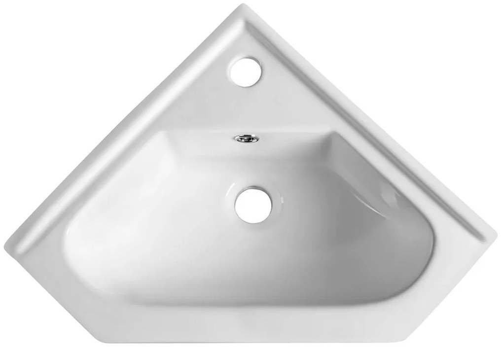 Aqualine, Keramické umývadlo rohové 40x19x40cm, nábytkové, 1601-40