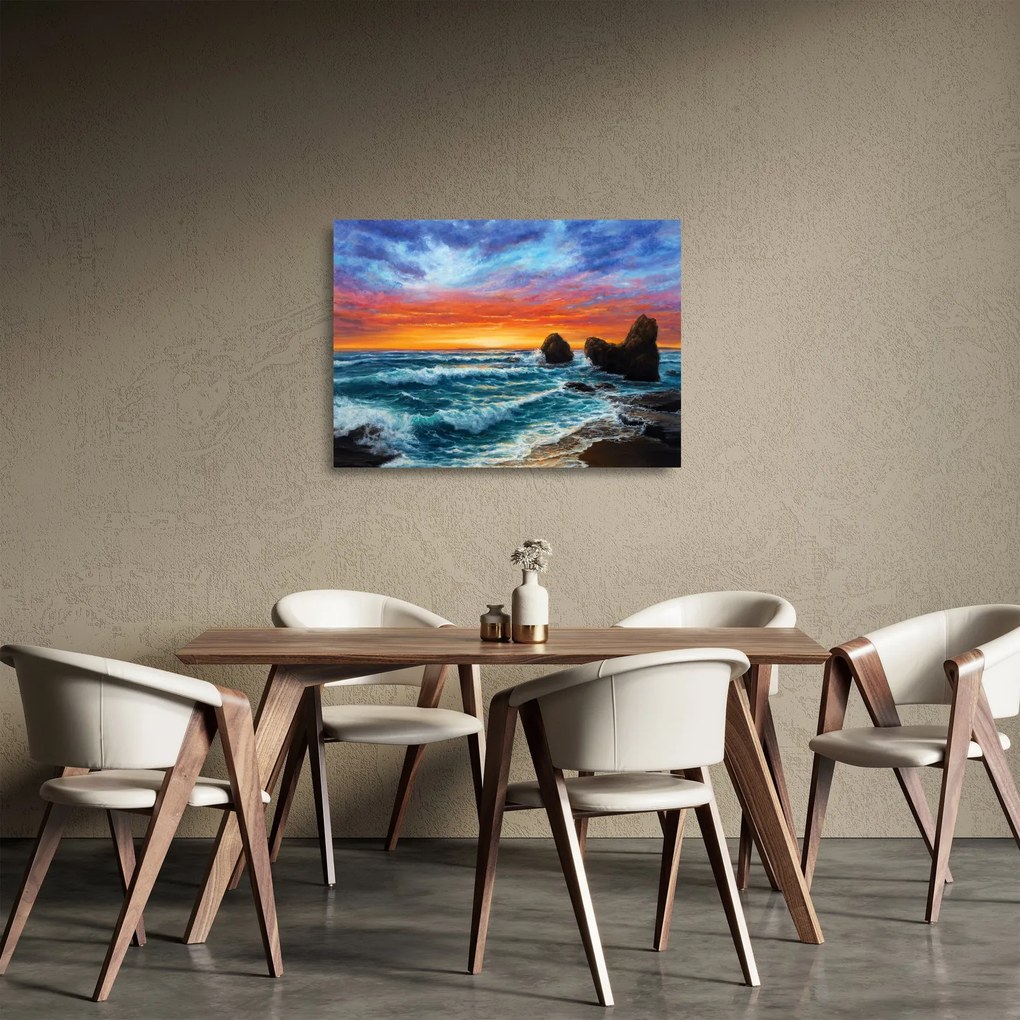 Sklenený obraz - Západ slnka (70x50 cm)