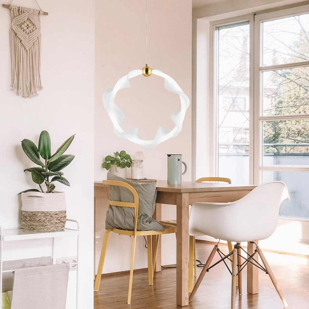 Toolight Toolight, LED závesné osvetlenie 22W, 4000K, 1540lm, G014-1CP, biela-zlatá, OSW-06361