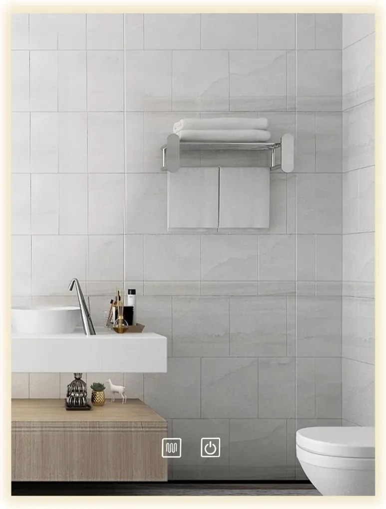 REA - Zrkadlo LED SQR 50x100cm, HOM-02507