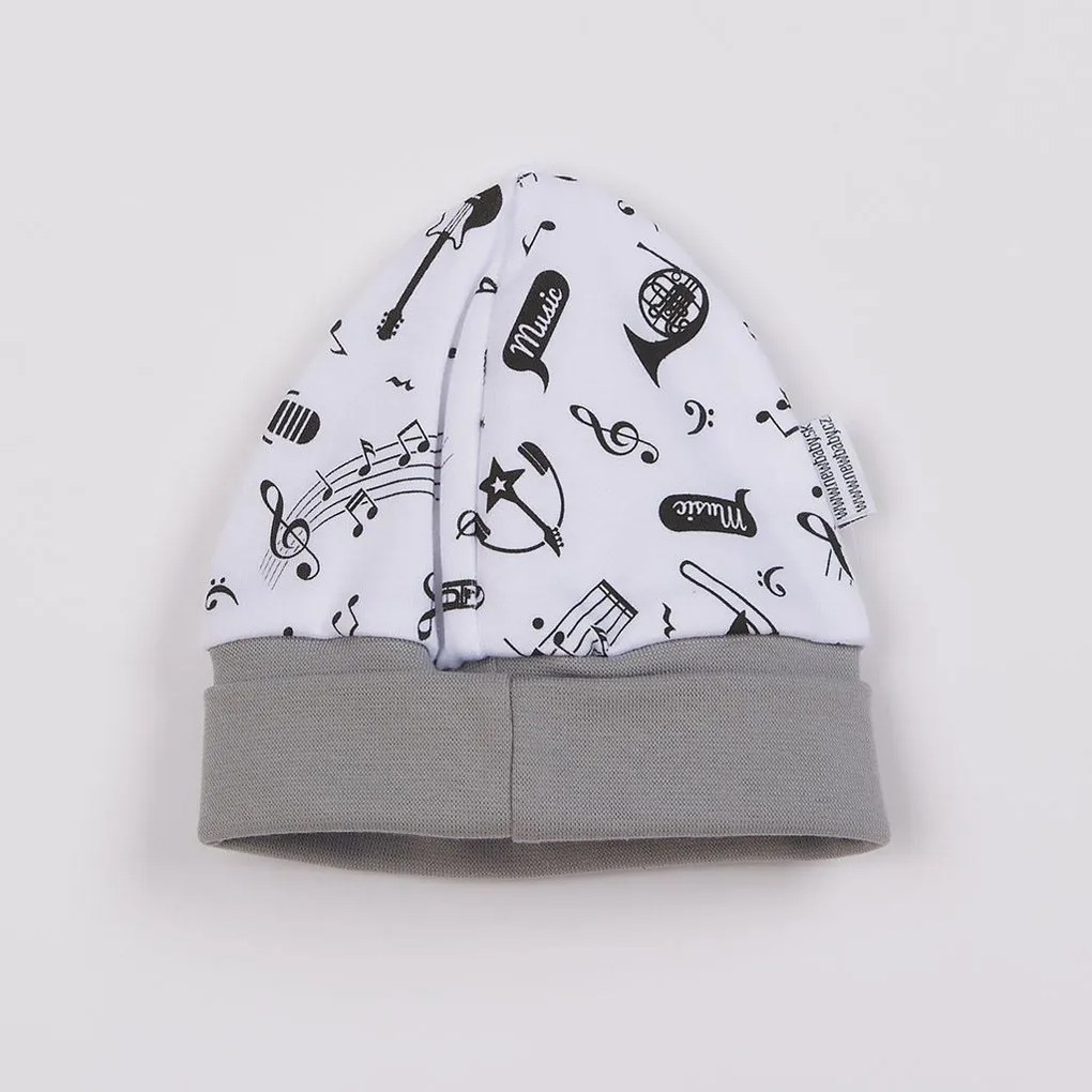 Dojčenská bavlnená čiapočka New Baby Music, vel. 68 (4-6m)