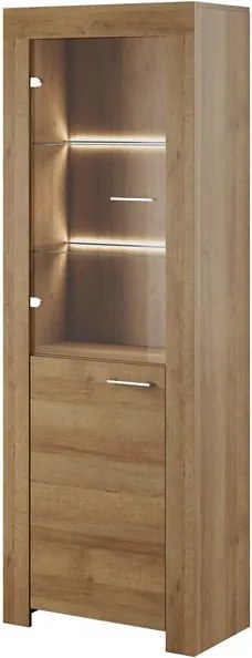 Vysoká vitrína Sky, dub riviera