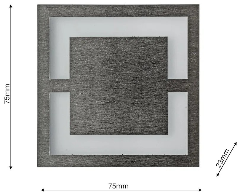 Schodiskové LED svietidlo Quadro, 1x LED 0,6w, 3000k, s
