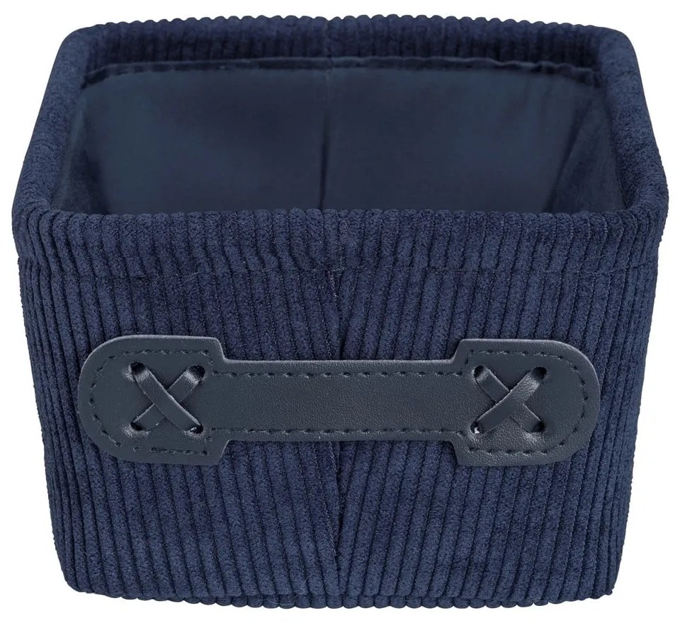 Tmavomodrý úložný box Wenko Anela, 19 x 9 cm