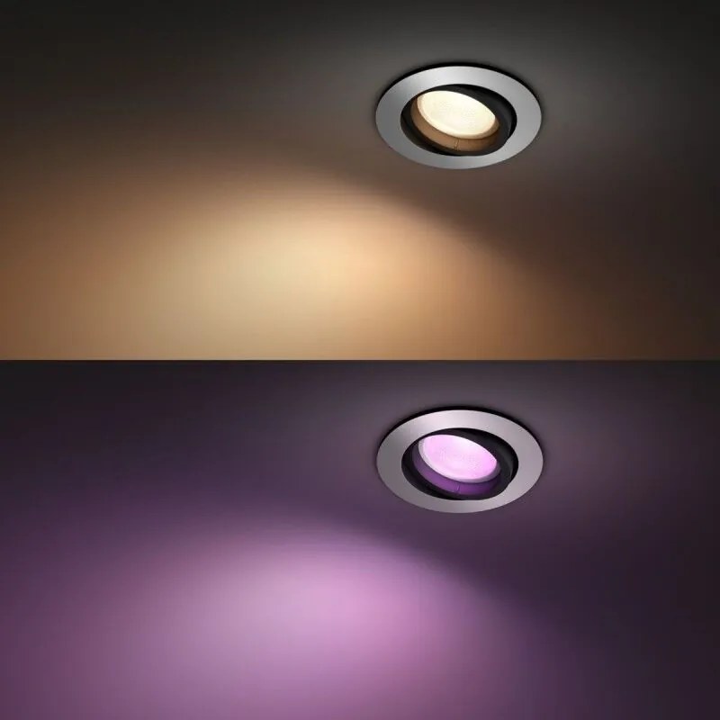 PHILIPS HUE Zápustné bodové LED inteligentné osvetlenie HUE CENTÚRA s funkciou RGB, 1xGU10, 5,7W, teplá biela-st