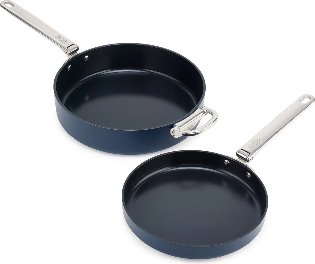Panvice Space s ochrannými vložkami 24 cm + 28 cm sýto modré 3 diely
