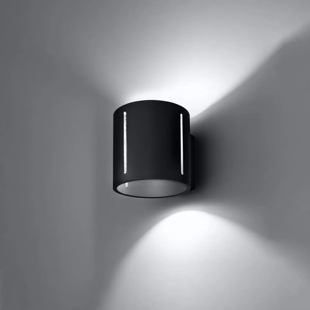 Čierne nástenné svietidlo Vulco – Nice Lamps