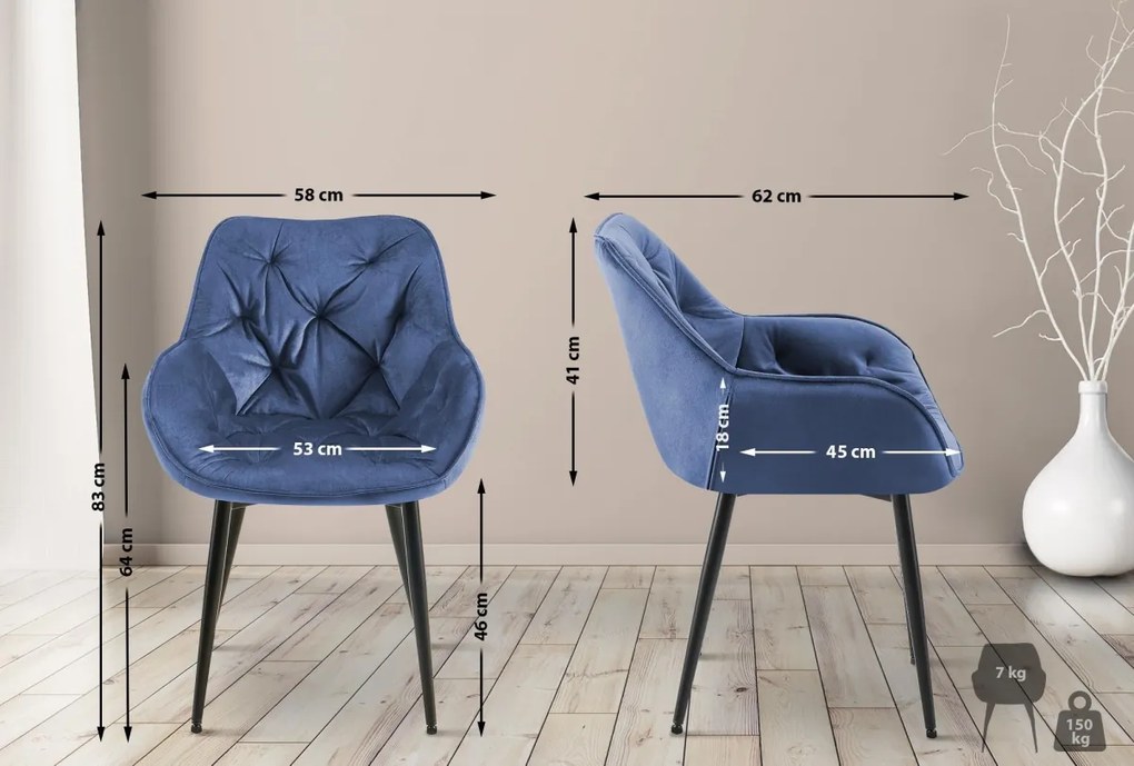 Stolička Tanna - zamat - Modrá