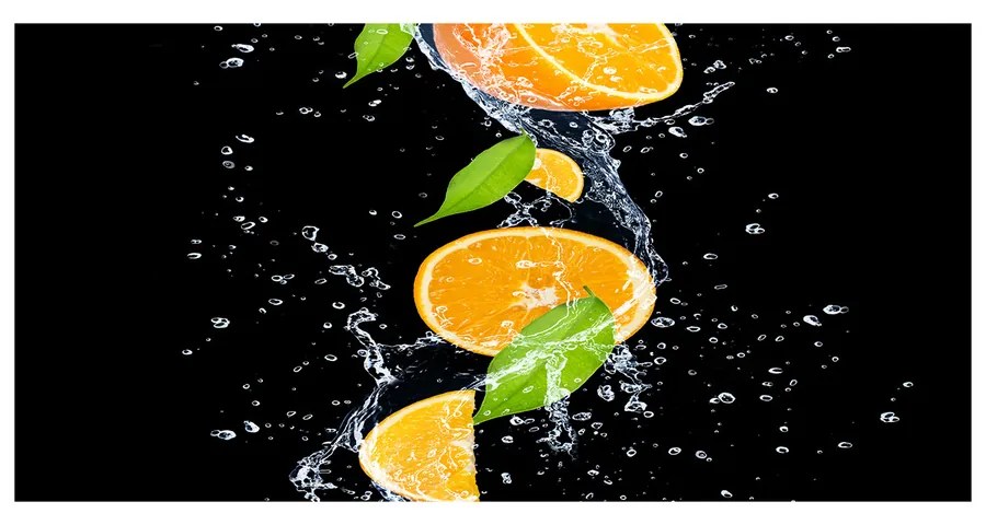 Foto obraz akrylový Pomaranče a voda pl-oa-140x70-f-51416552