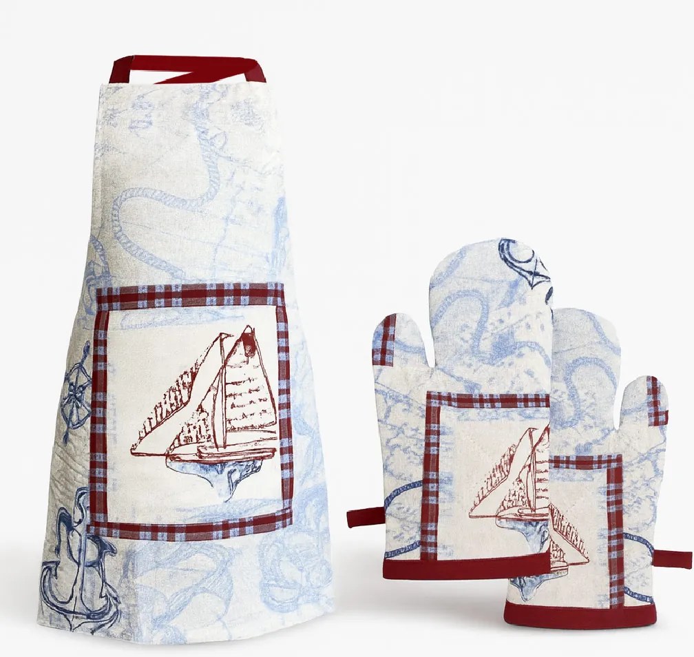 Home Elements Detská sada zástera a chňapka Plachetnica