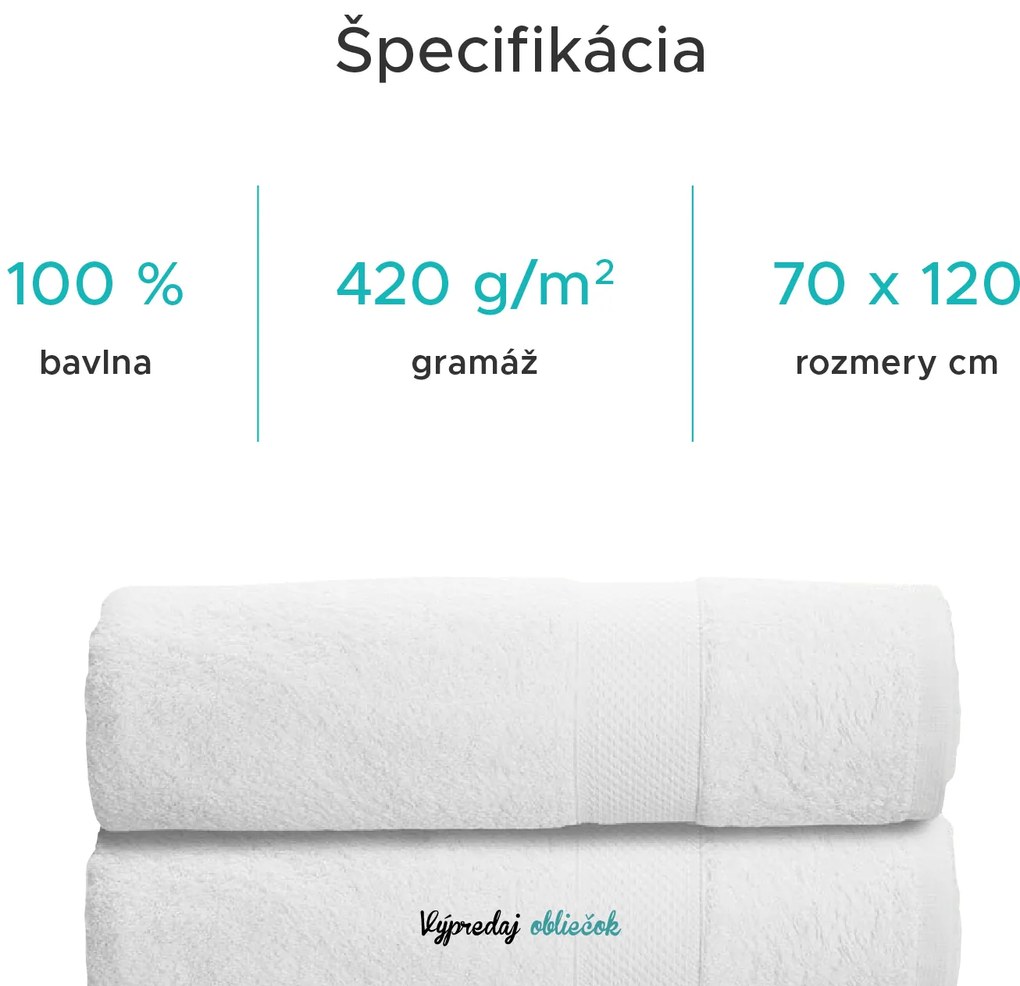 Žltá osuška DONNA 70 x 120 cm, 100% bavlna
