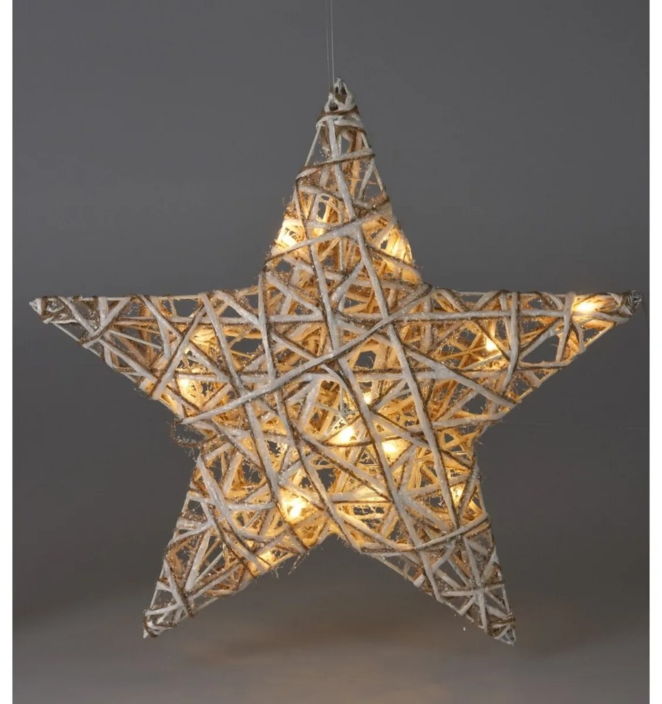 Vianočná LED hviezda Greyse sivá, 40 cm