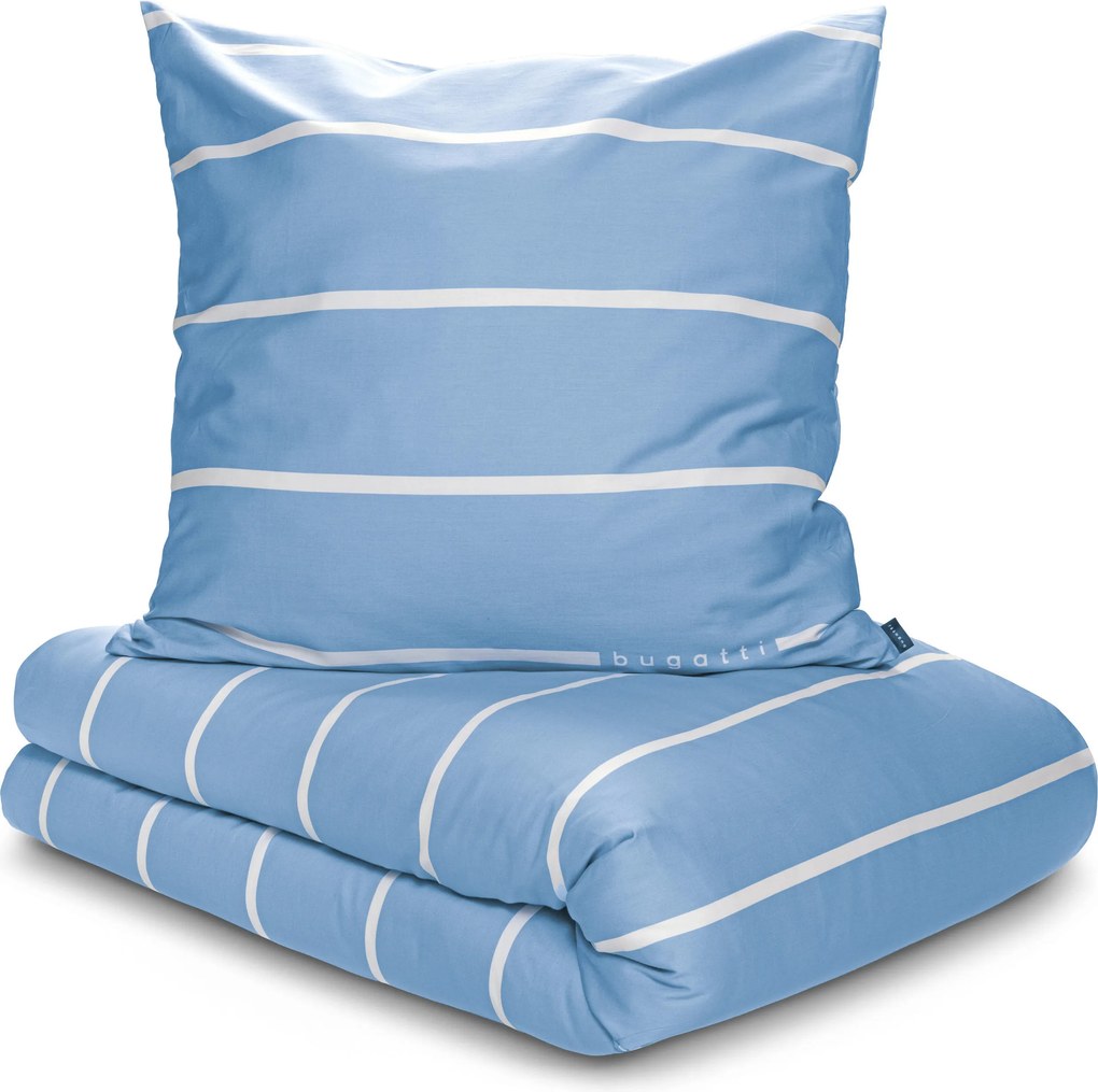 XXXLutz LICENCOVANÁ POSTEĽNÁ BIELIZEŇ satén modrá 135/200 cm Bugatti - Online Only bytové doplnky - 003252042803
