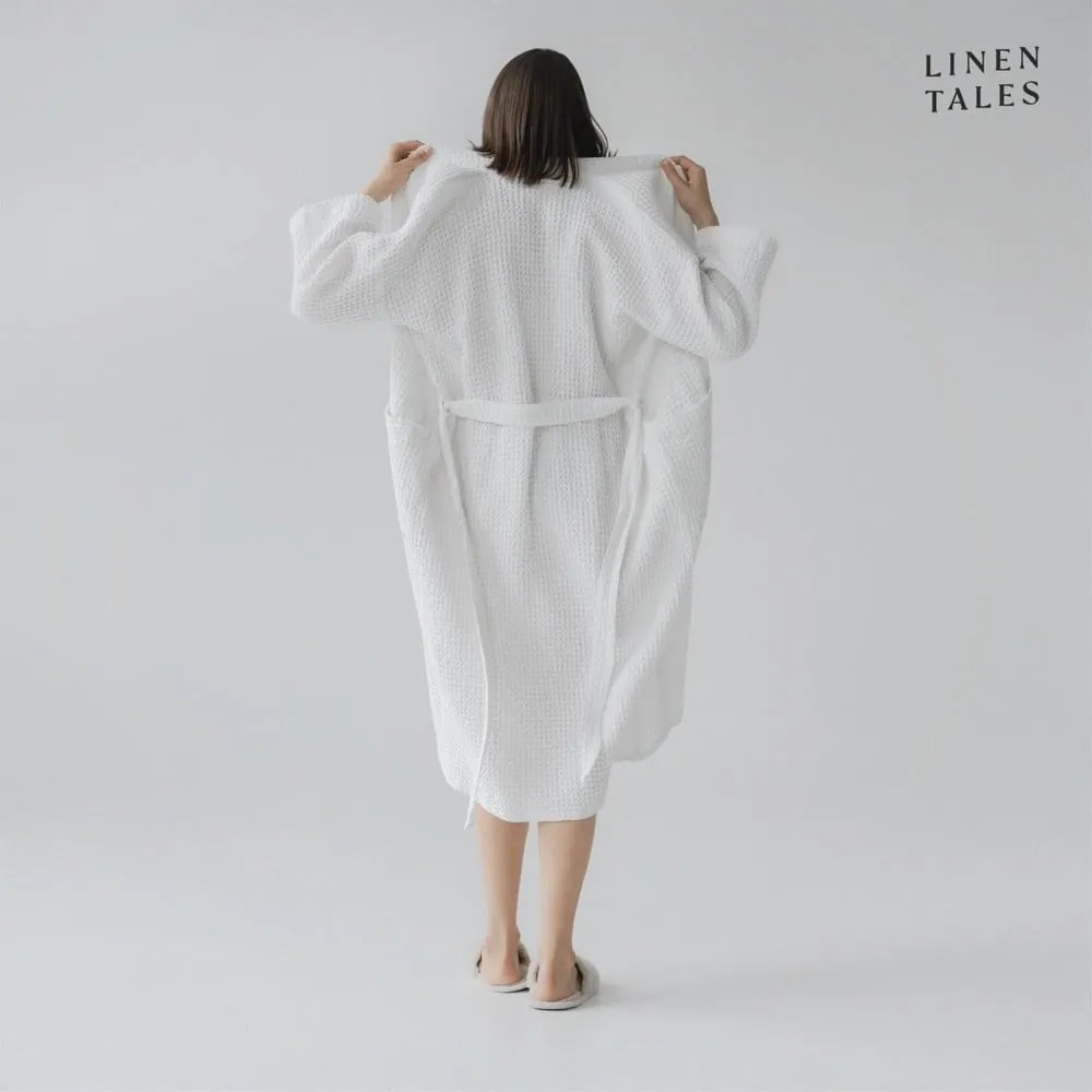 Biely župan veľkosť L/XL Honeycomb - Linen Tales