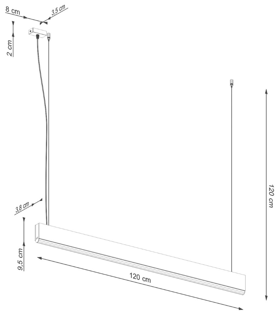 Závesné LED svietidlo Lykke 120, 1x LED 29w, 3000k, drevo
