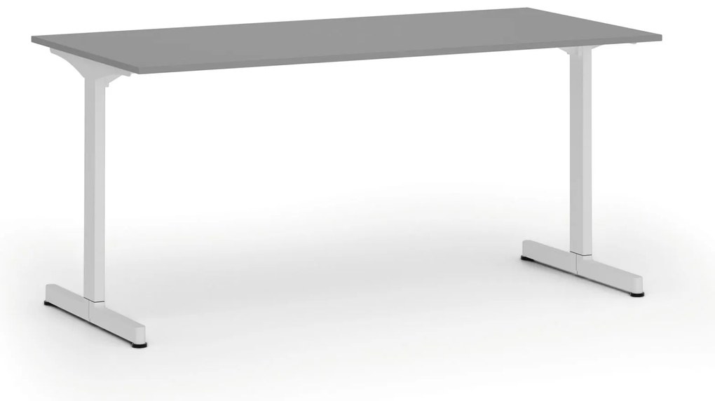 Kancelársky stôl PRIMO BETA, 160x80 cm, biela podnož, grafit
