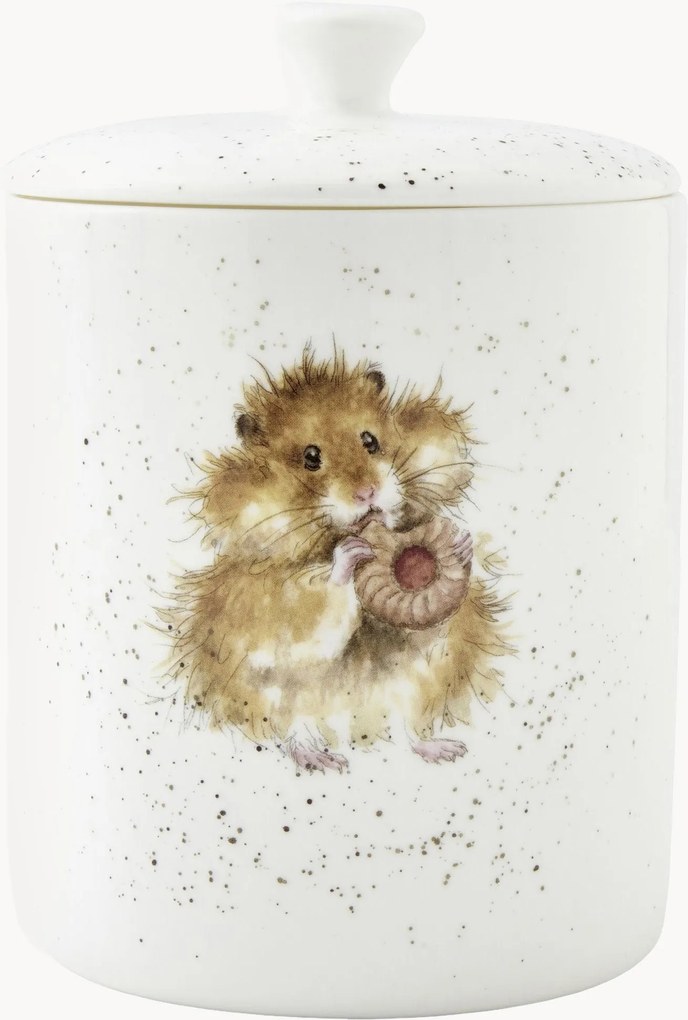 Úložná dóza z jemného kostného porcelánu Hamster