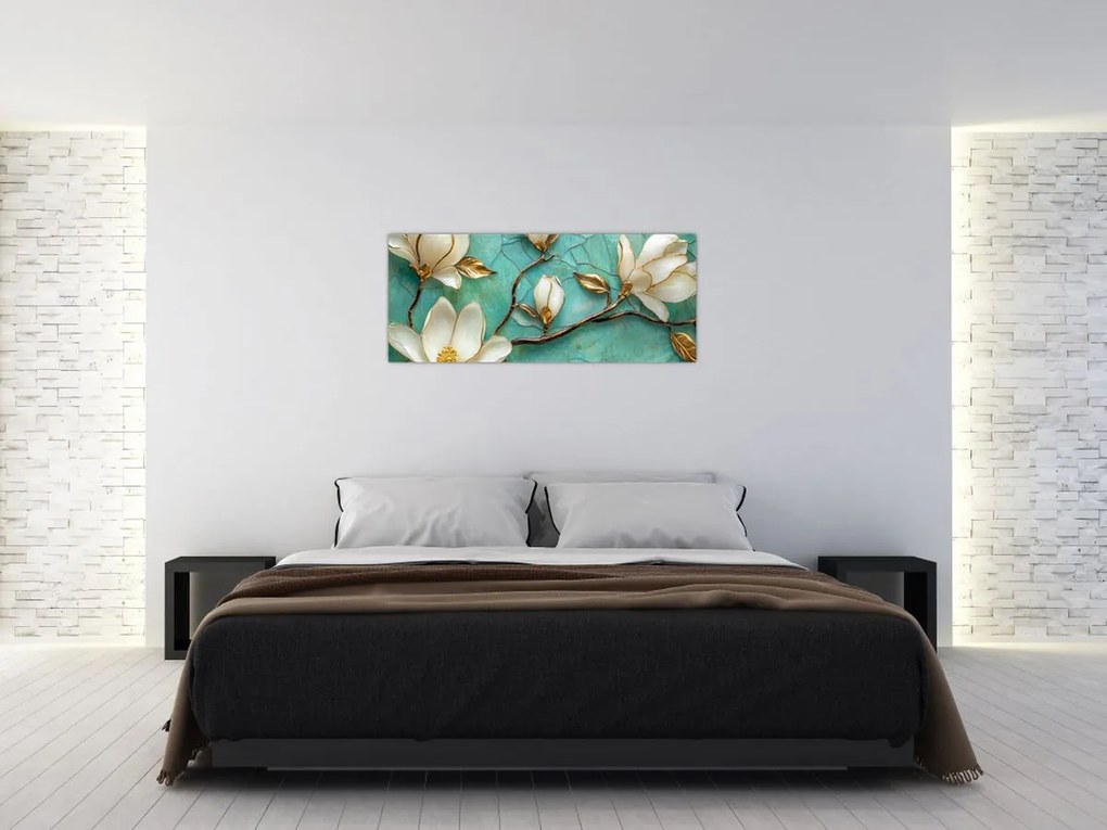 Obraz - 3D magnólia (120x50 cm)