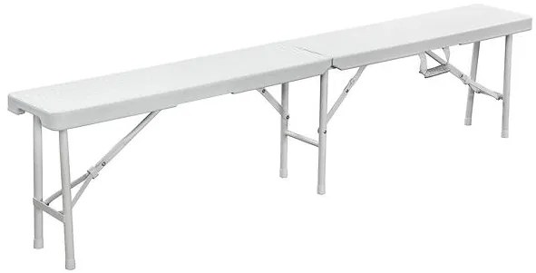 Skladacia kempingová lavica biela