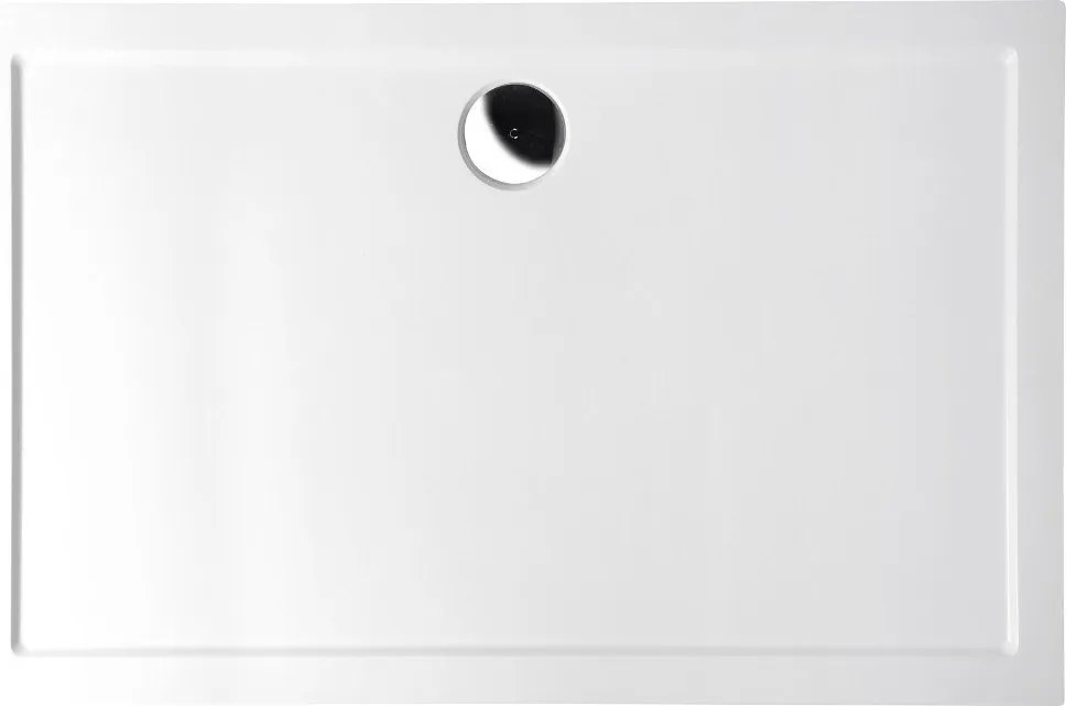 Polysan, KARIA sprchová vanička z liateho mramoru, obdĺžnik 110x80x4cm, biela, 46511