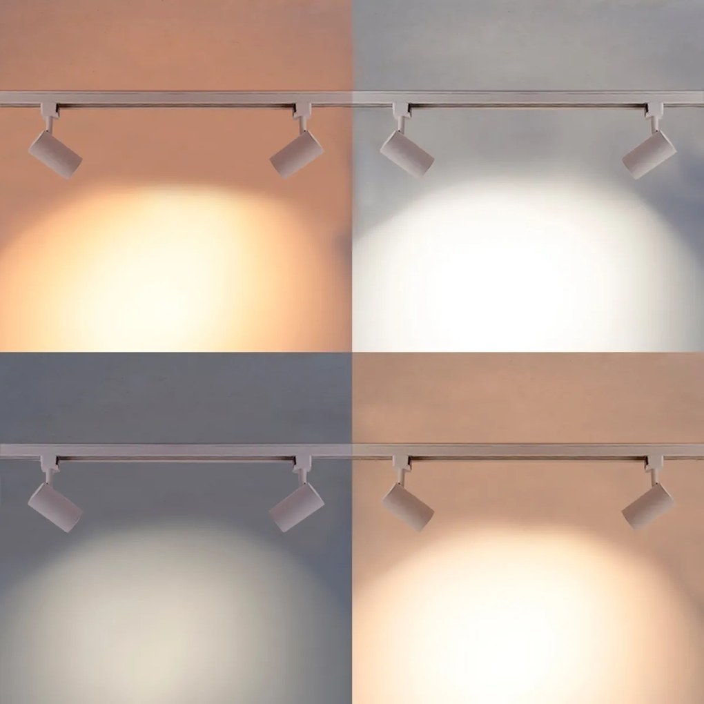 Inteligentný moderný koľajnicový systém biely 1-fázový vrátane 3 Wifi GU10 - Gissi