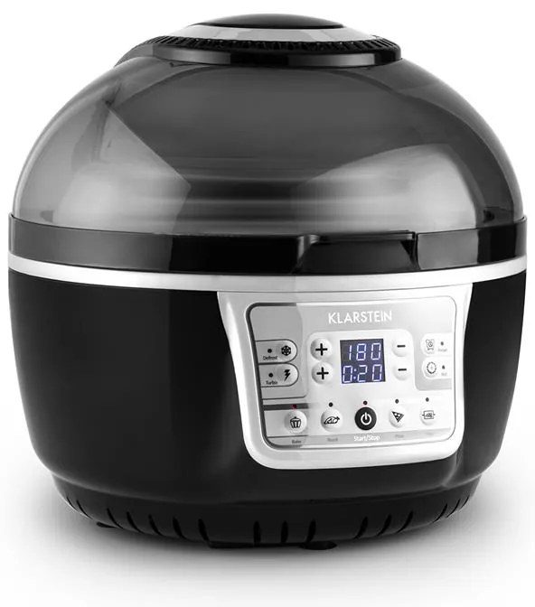 Klarstein VitAir Turbo, teplovzdušná fritéza, 1400 W, 9 l, sivo-čierna