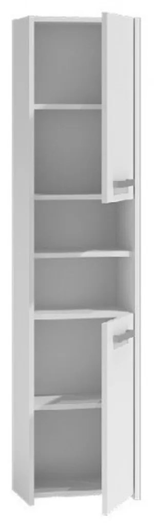 Kúpeľňová skrinka s regálom 40 cm biela