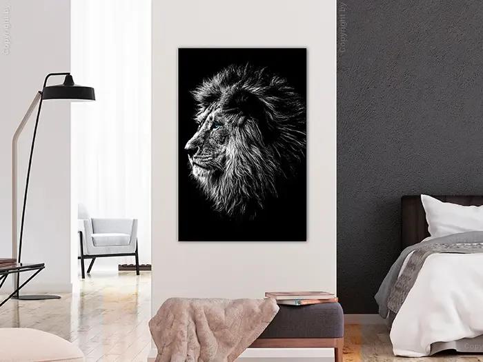 Artgeist Obraz - Blue-eyed Lion (1 Part) Vertical Veľkosť: 40x60, Verzia: Premium Print