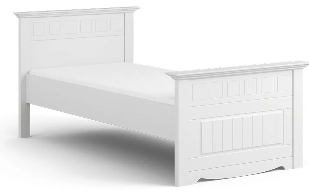PROXIMA.store - Rustikálna masívna posteľ - BELLUNO ELEGANTE ROZMER: pre matrac 140 x 200 cm, FARBA: biela