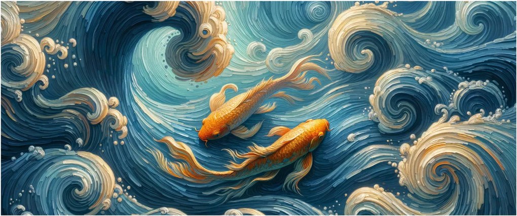 Obraz - Zlaté rybky (120x50 cm)