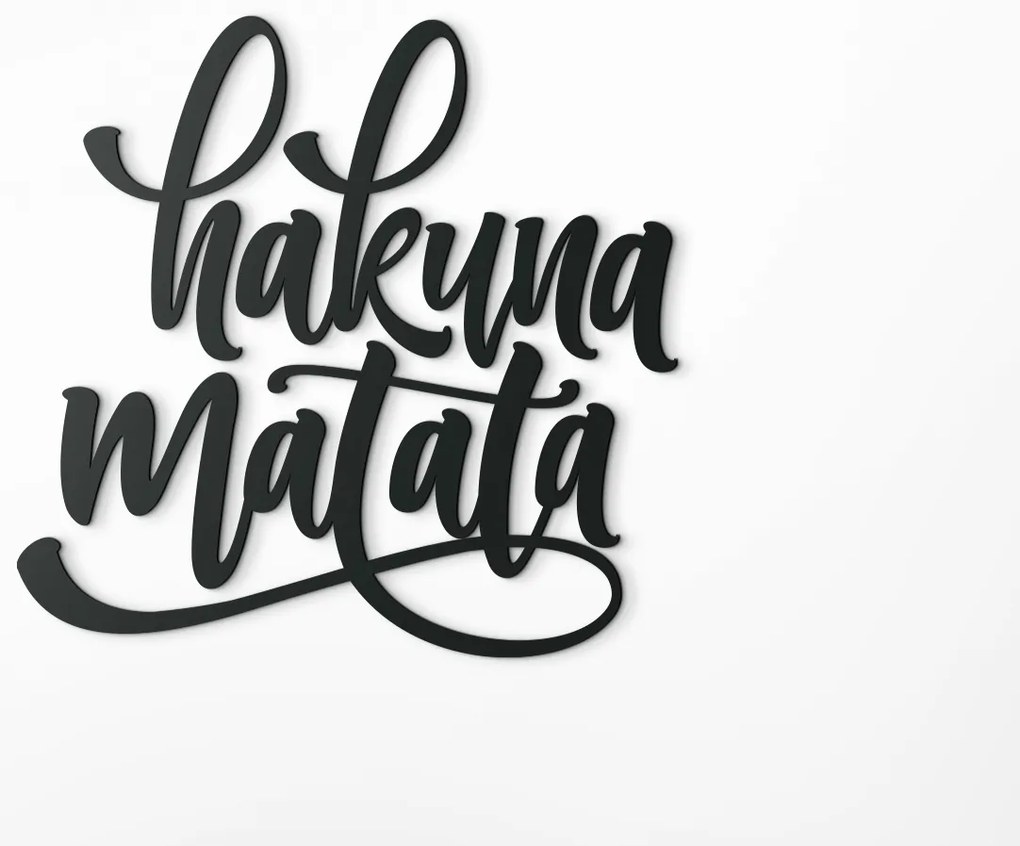 drevko Nápis na stenu Hakuna matata Rozmer obrazu: 40,5 x 41,5 cm, Farba dekorácie: Čierna