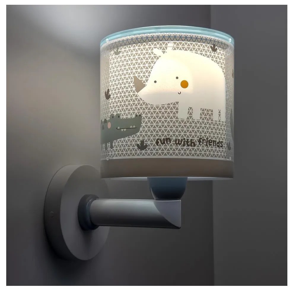 Dalber 60629 - Detské nástenné svietidlo RHICO AND CROCO 1xE27/15W/230V