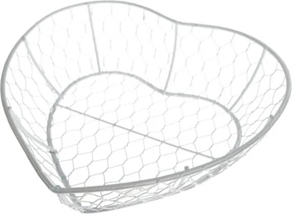 Kovový košík-srdce 23,5 × 6 × 16,5 cm