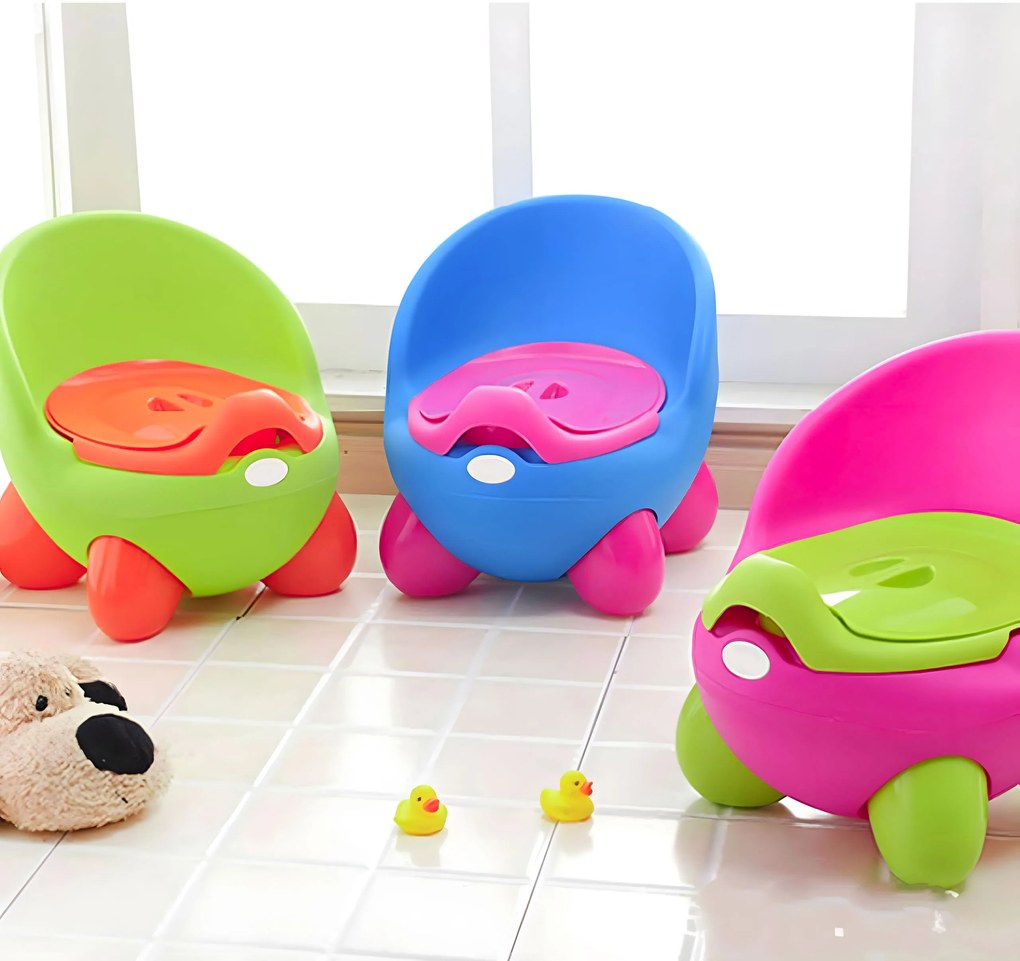 Detský nocník ECOTOYS pre deti od 12 mes., vyberateľná miska, protišmykové nožičky, zelený