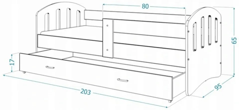 GL Detská posteľ Hana Biela Variant veľkosť postele: 140x80