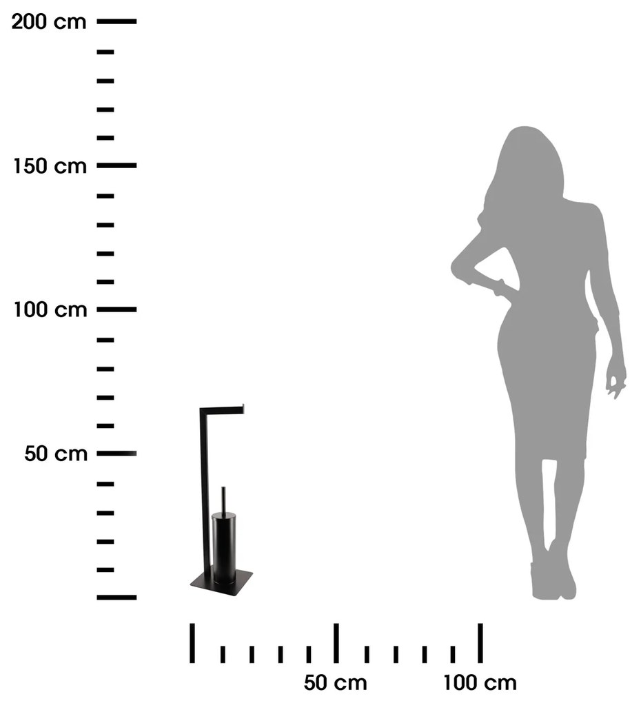 Stojan na toaletný papier a WC kefu Raspo, čierna