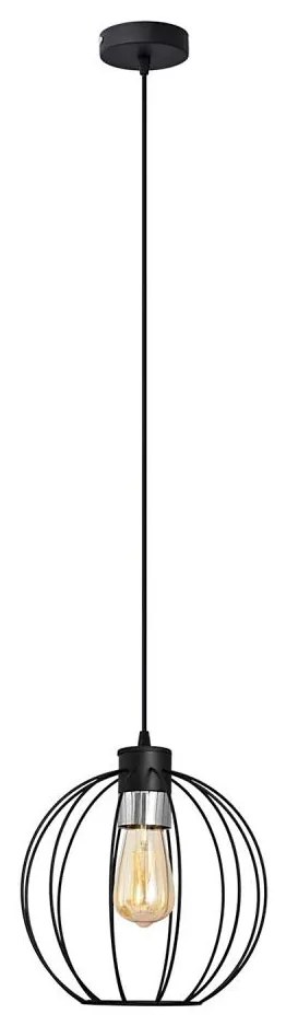 Luster na lanku STARLIGHT 1xE27/15W/230V čierna/stříbná