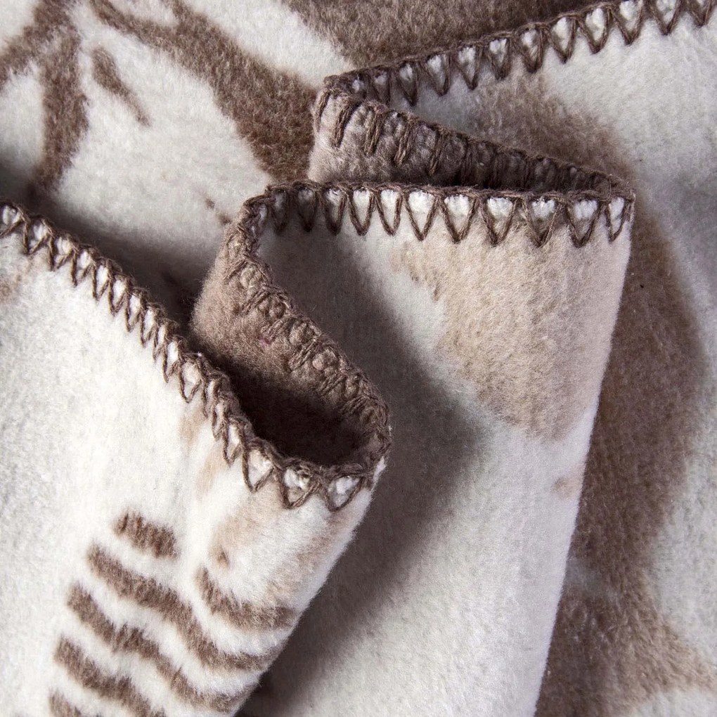 BAVLNENÁ DEKA LEAF 150X200 CM VZROVOVANÁ