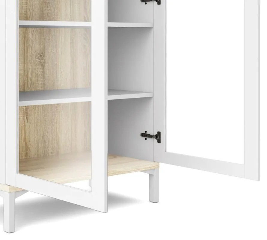 Vitrína A-TEN 89 cm dub sonoma/bílá