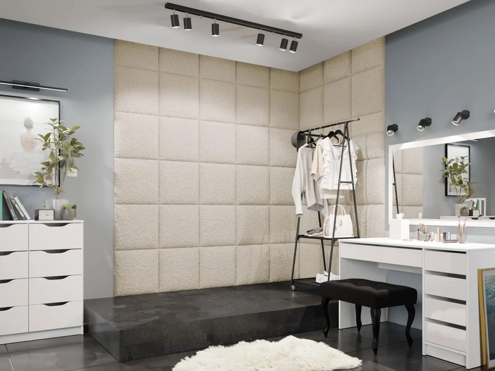 Čalúnený stenový panel Pag 42x42, Farba čalúnenia:: ekokoža Soft 011 (čierna)