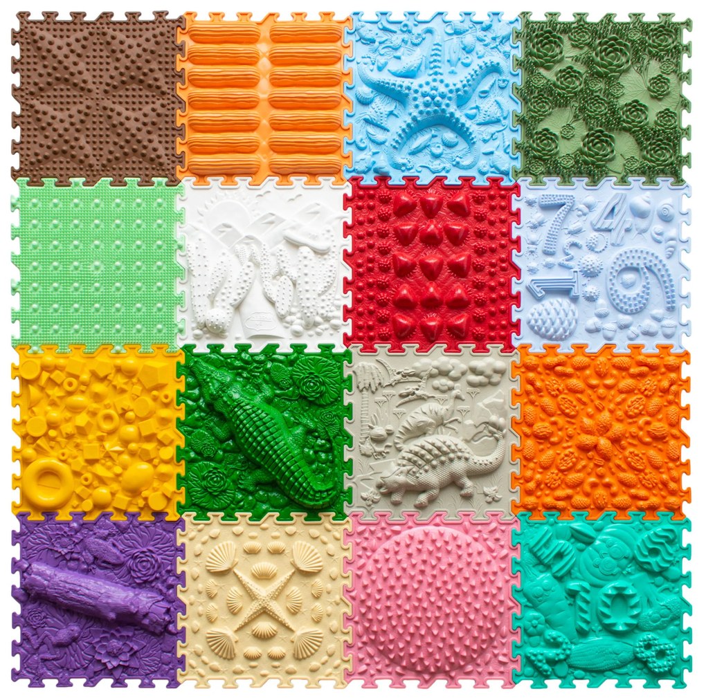 OrtoNature Masážne ortopedické podložky súprava 16 ks - Veselá krajina II