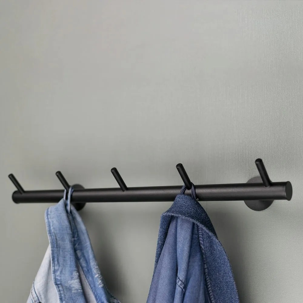 Čierny kovový nástenný vešiak 55 cm Odin – Spinder Design