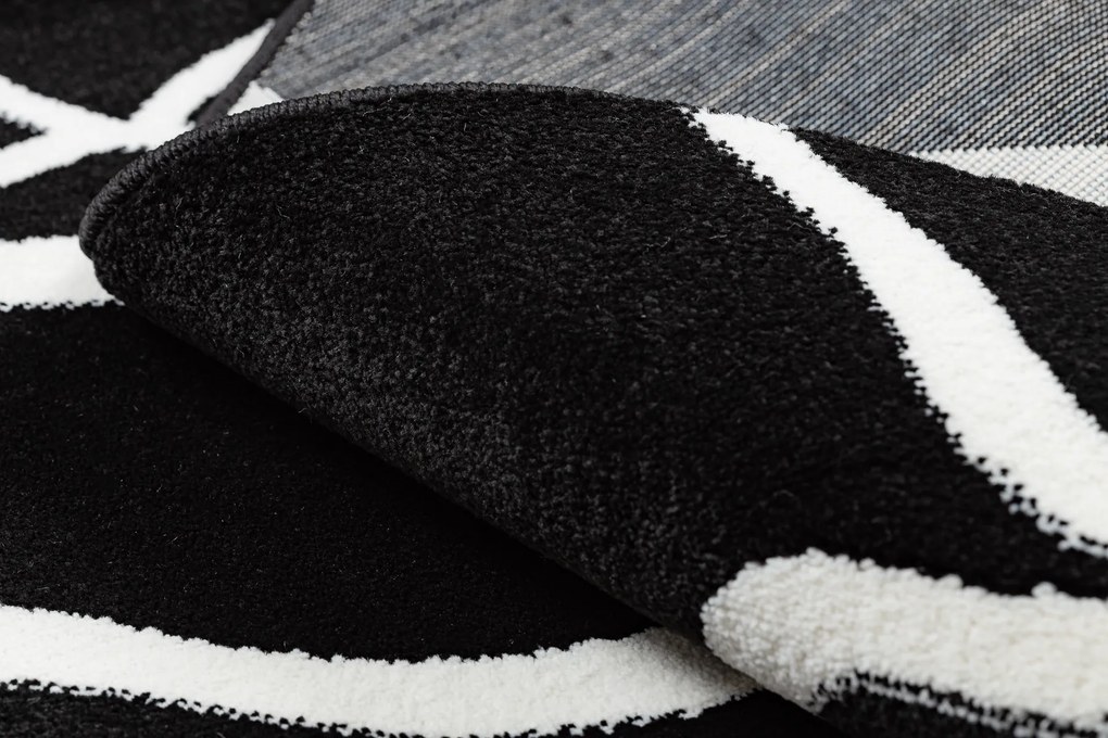 Okrúhly koberec HAMPTON Rosa ruža, kvety čierny