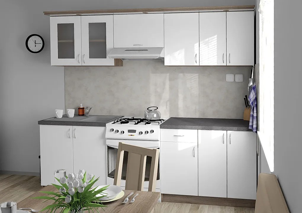 Nabytekmorava Kuchynská linka Bára B farba kuchyne: biela