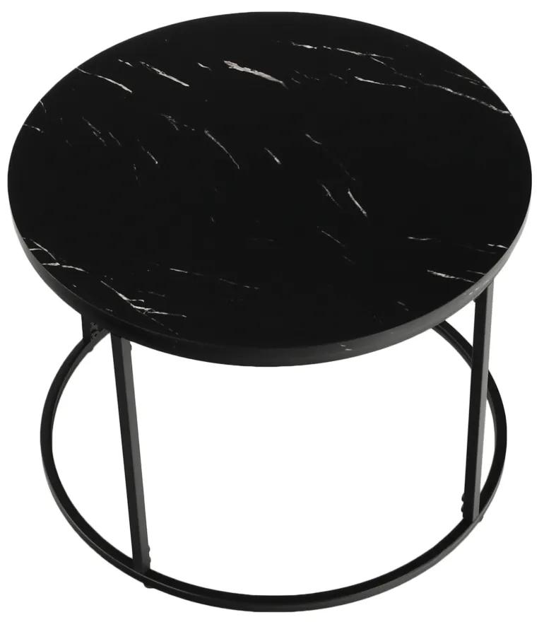 Tempo Kondela Konferenčný stolík, čierny mramor/čierny kov, GAGIN