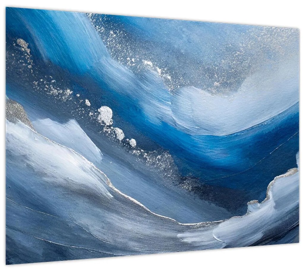 Sklenený obraz - Abstrakcia oceánu (70x50 cm)