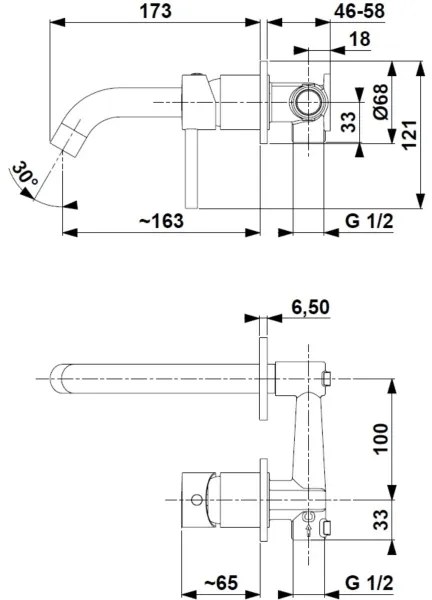 KFA Armatura 5039-810-31 - Umývadlová batéria na podomietkovú inštaláciu MOZA zlatá