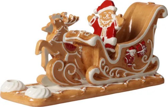 Svietnik, Santa na saniach 23 cm Winter Bakery De.