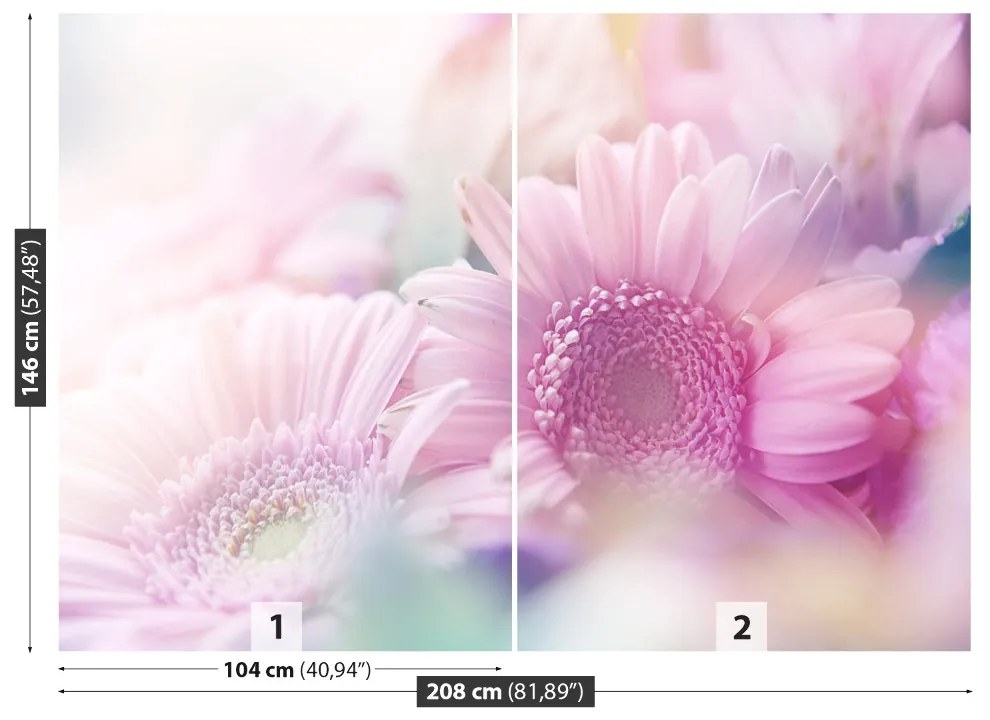 Fototapeta Vliesová Ružové kvety 104x70 cm